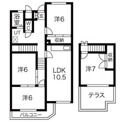 シャトーロイヤル南山の物件間取画像